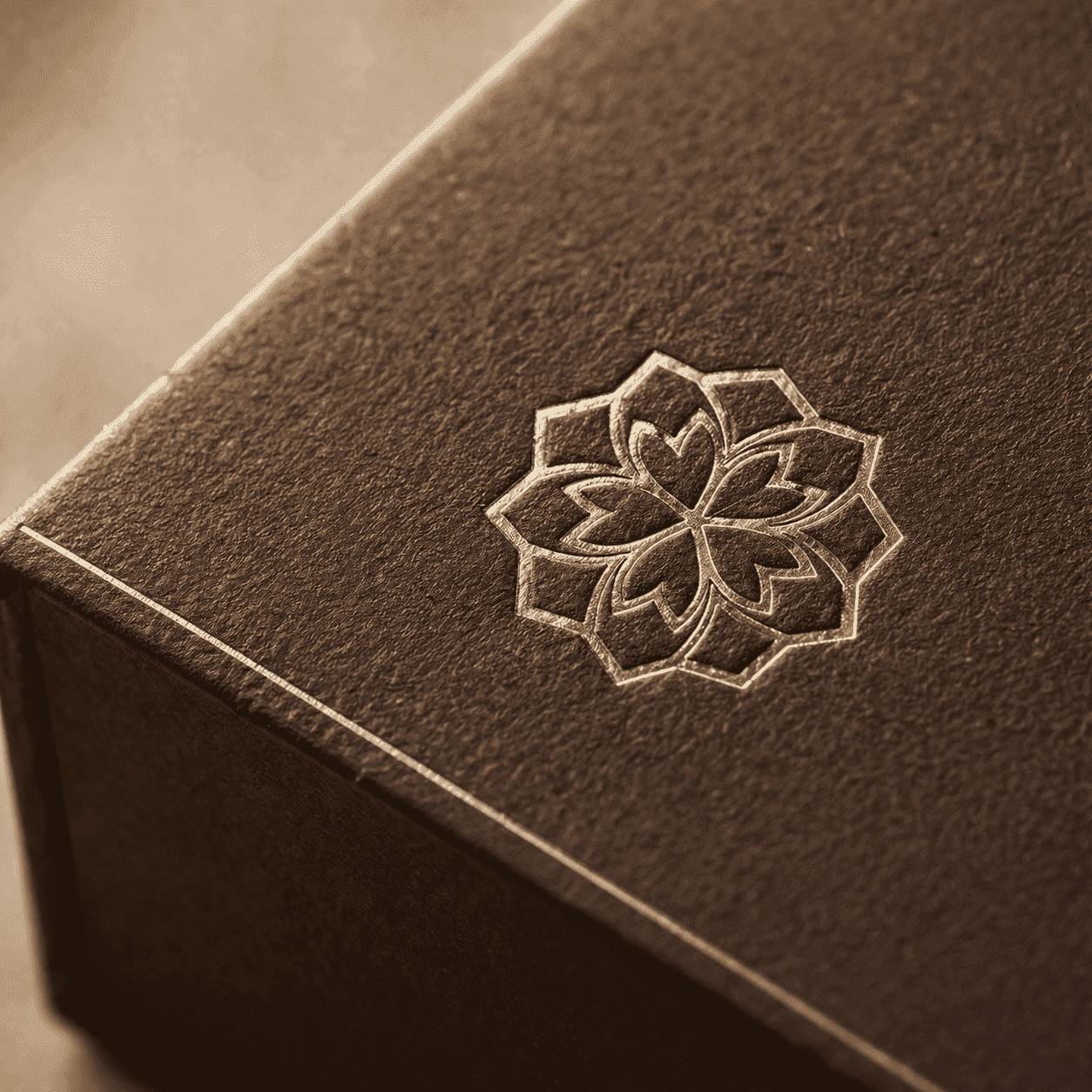 Gold foil packaging detail