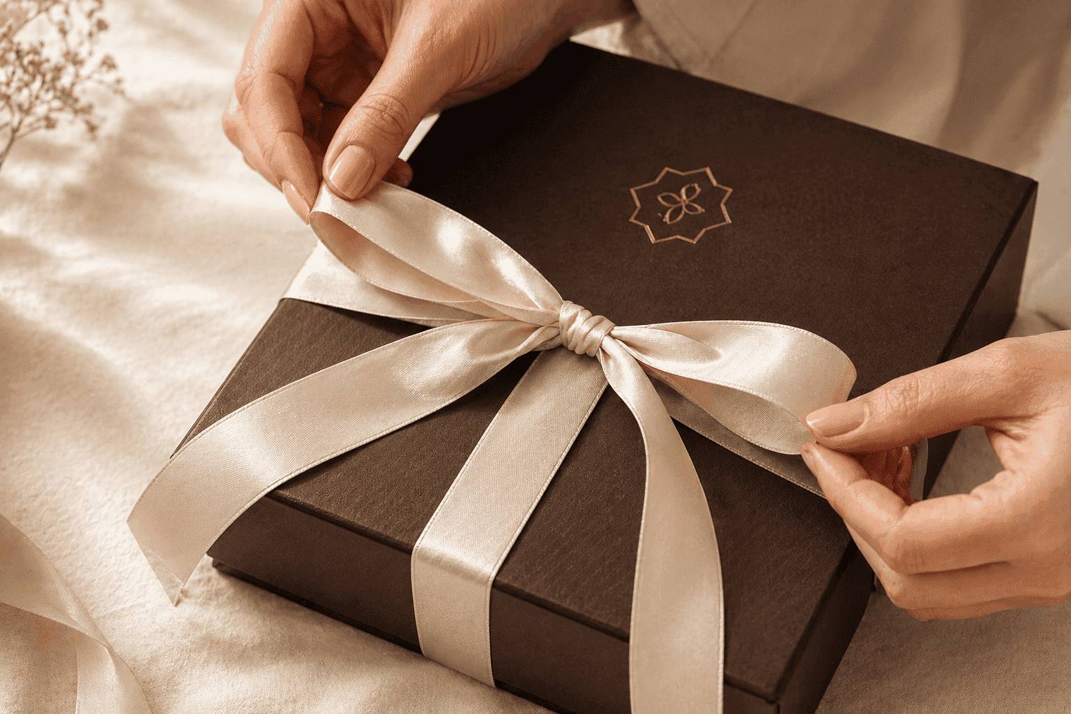 Ribbon and message card detail